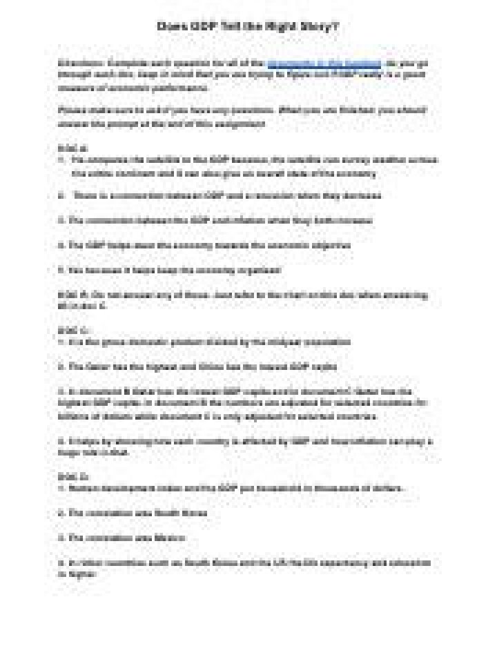 Does GDP tell the right story?