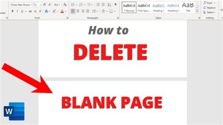How do I delete an extra blank page in Word?