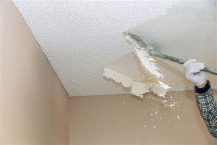 How do you remove sand texture from a ceiling?