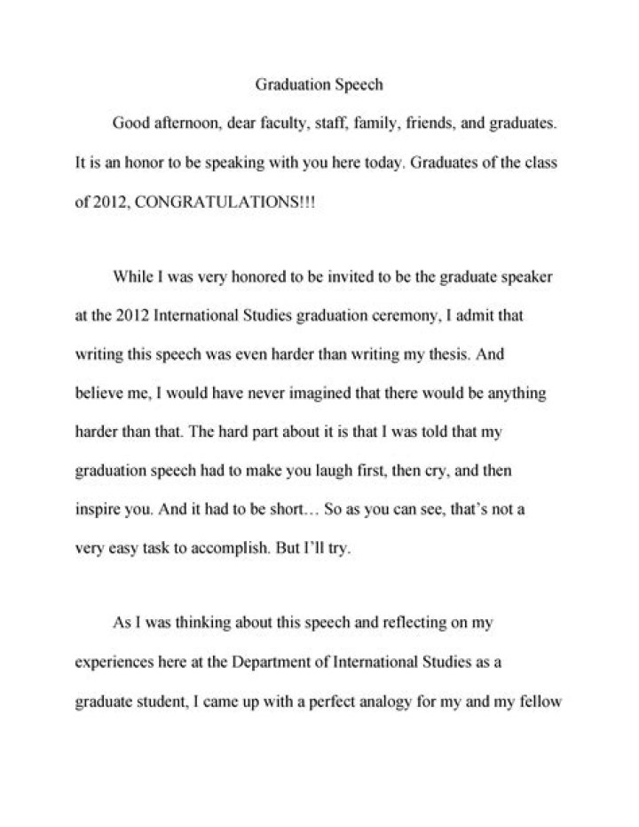 How do you write a graduation speech sample?