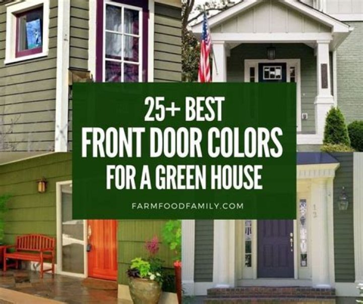 What color door looks good on a green house?