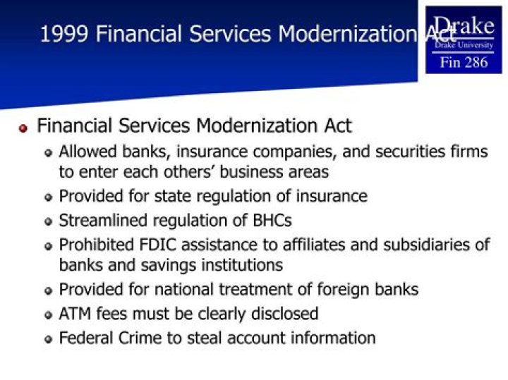 What does the Financial Services Modernization Act do?