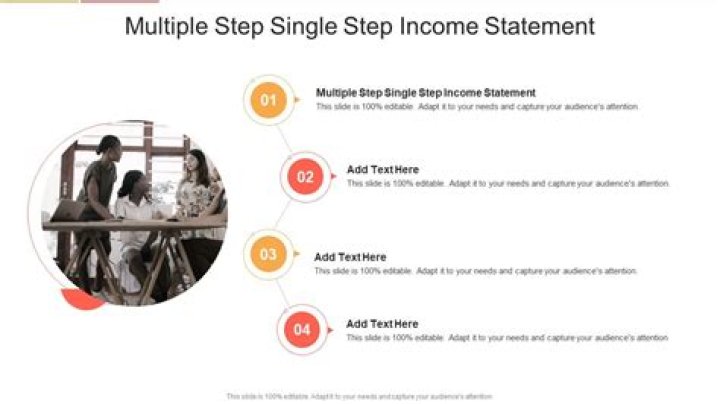 What is the difference between a multiple step income statement and a single step income statement?