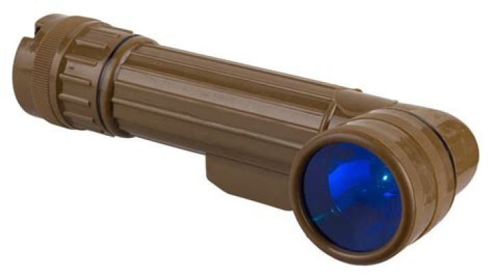 Why are military flashlights angled?